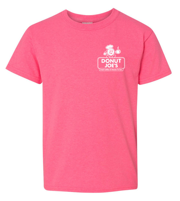Donut Joe’s Youth T-Shirt – Safety Pink (Gildan 5000B)