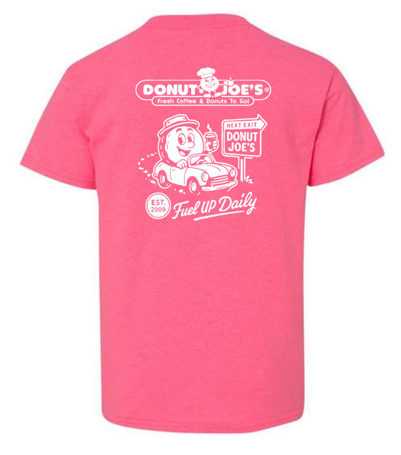 Donut Joe’s Youth T-Shirt – Safety Pink (Gildan 5000B)