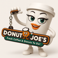 Official Donut Joe’s 3D Rubber Logo Keychain