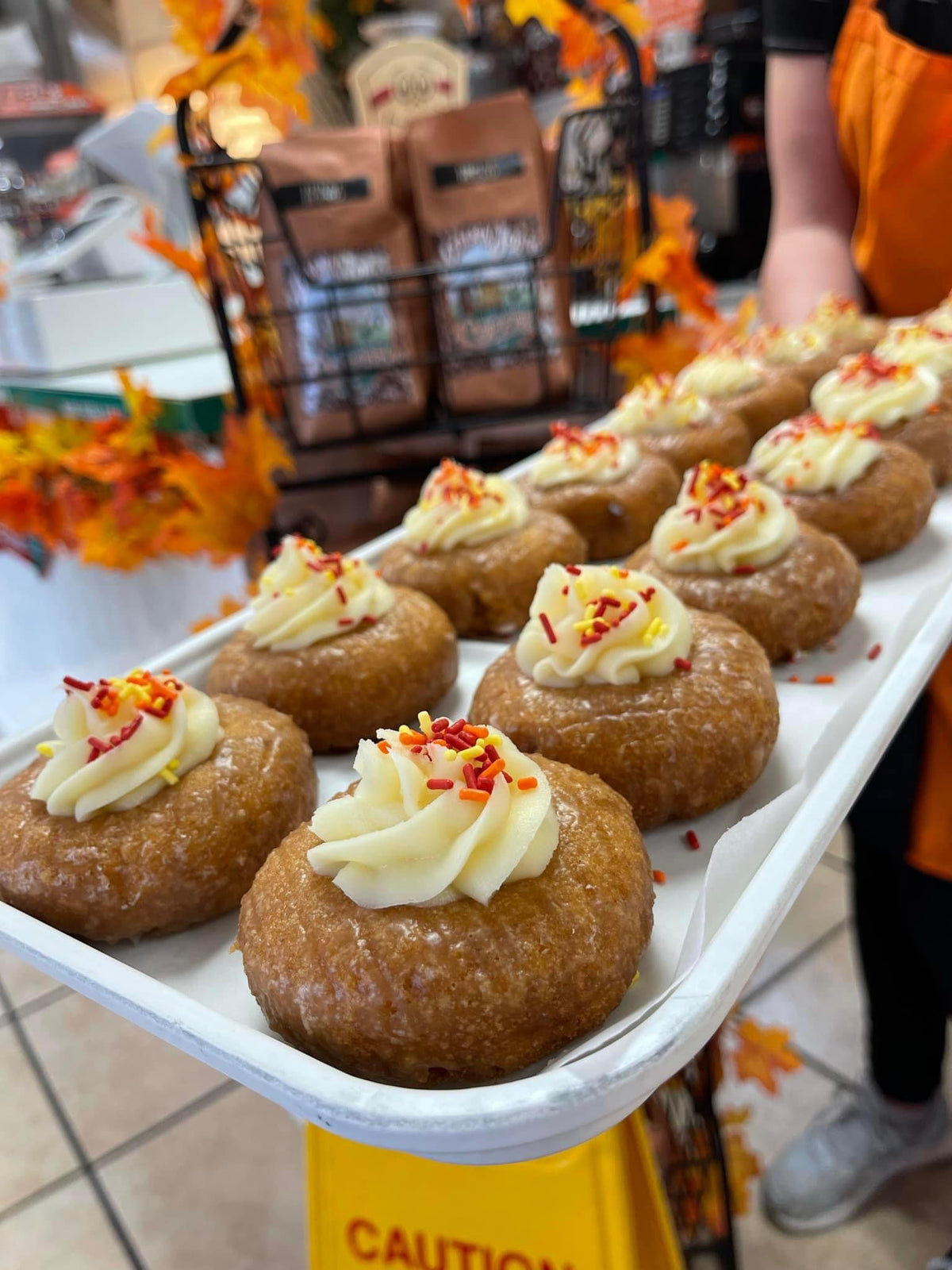 Pumpkin Spice Cake Donut with Cream Cheese Icing – A Fall Favorite, Made Fresh